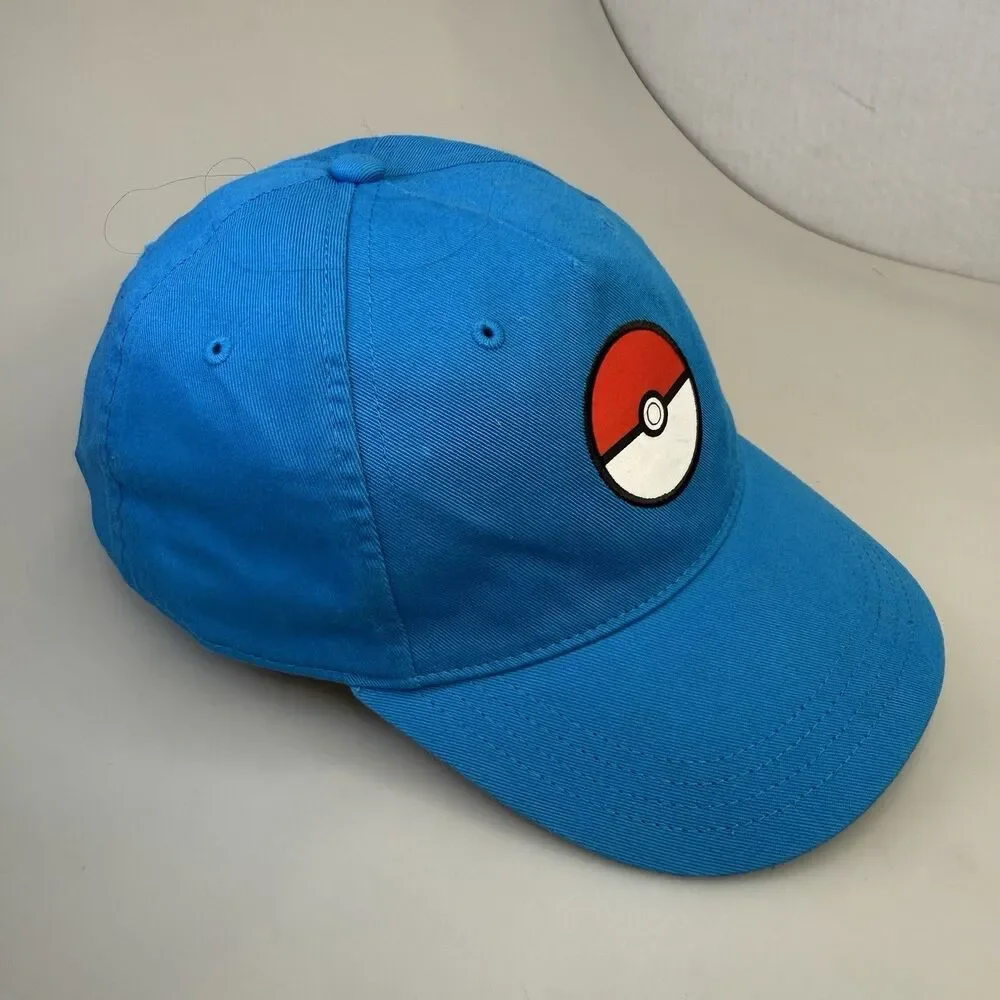 Pokemon Hat Cap Blue 100% Cotton Snapback Youth Adult One-Size EUC